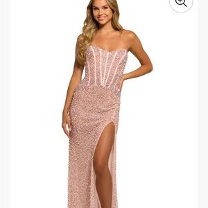 Sherri Hill Pink Strapless Prom Dress